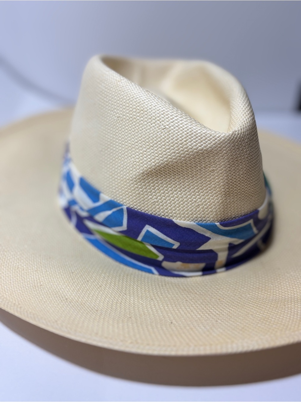 Vintage Biltmore Panama Straw Fedora Sun Hat Wide Brim Golf Canada S/M